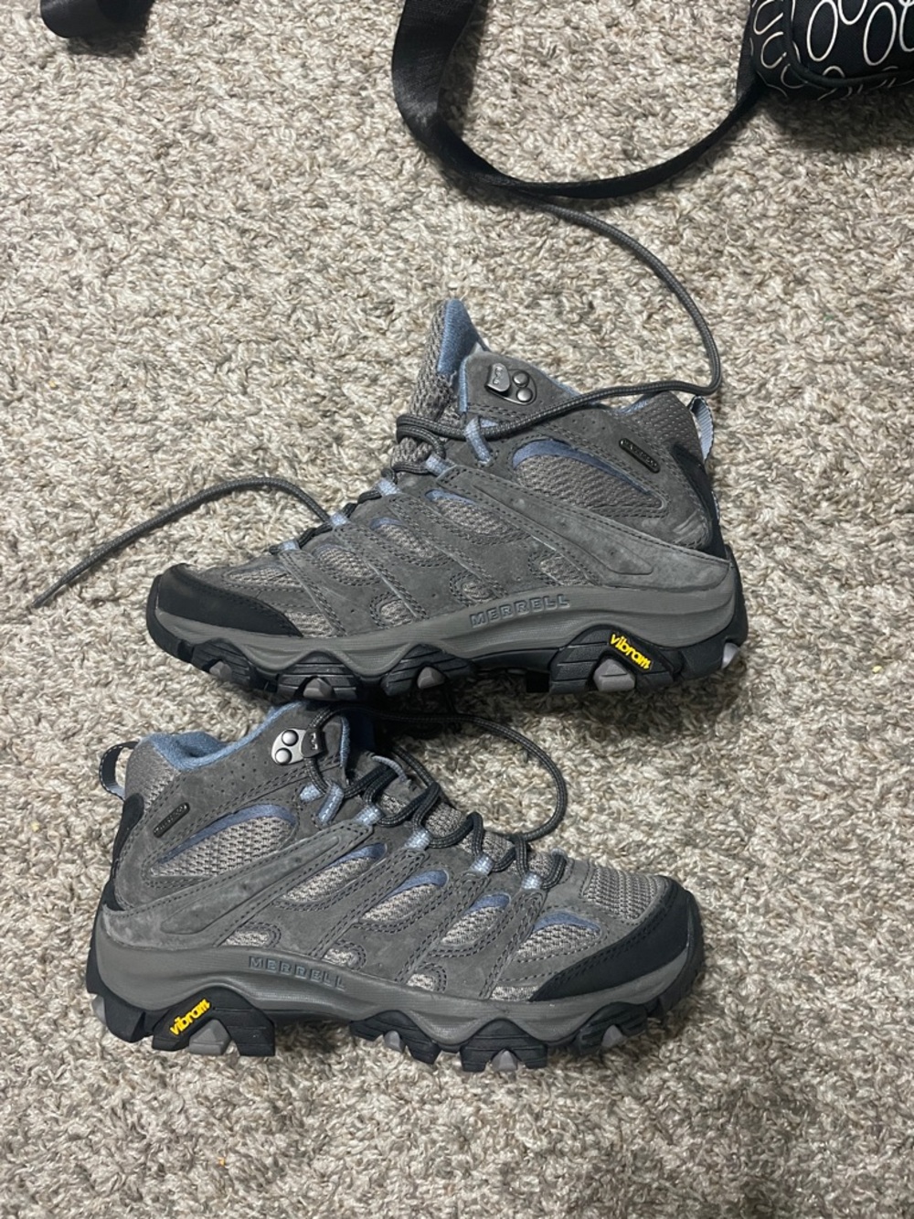 Merrell Gray and Black Waterproof Hiking Boots NWOT